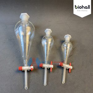 Phễu chiết quả lê khoá nhựa PTFE (Bình lắng gạn khoá nhựa PTFE) hãng Biohall-Germany