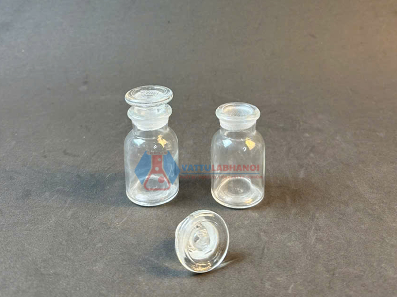 Chai thuỷ tinh trắng nút mài miệng rộng hãng Onelab