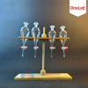 Giá để phễu chiết quả lê (Bình lắng gạn) 4 vị trí bằng gỗ, Hãng Onelab