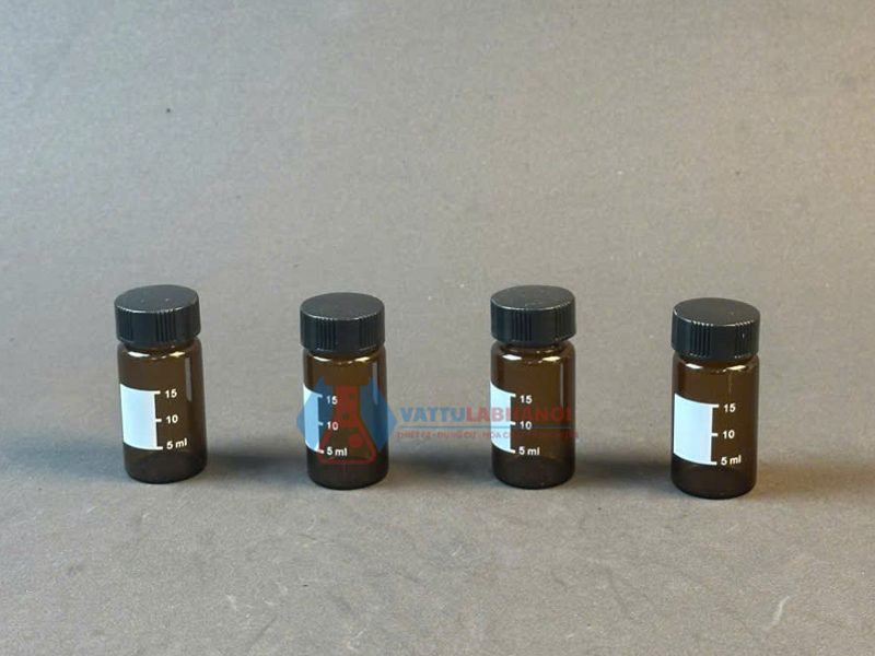 Lọ thủy tinh nâu (Lọ Vial nâu) lưu mẫu, có chia vạch, có nắp vặn, Hãng Onelab