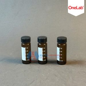 Lọ thủy tinh nâu (Lọ Vial nâu) lưu mẫu, có chia vạch, có nắp vặn, Hãng Onelab