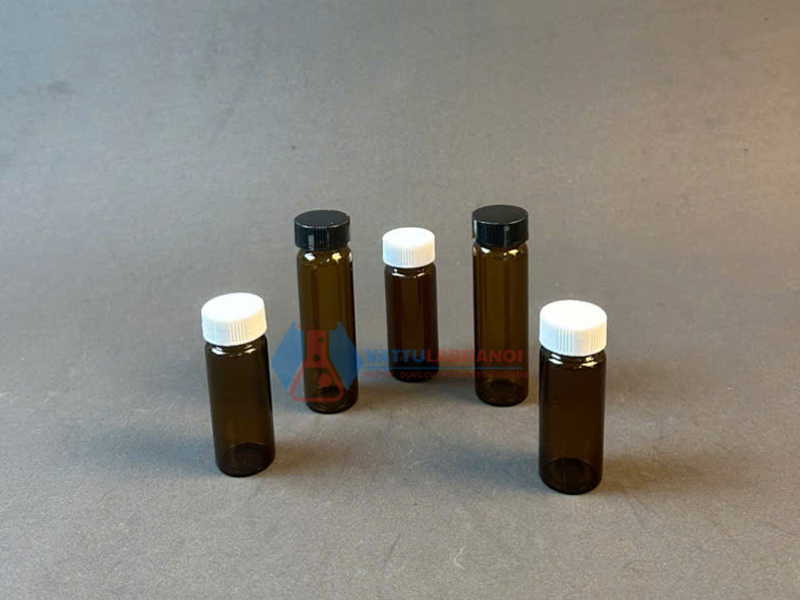 Lọ thủy tinh nâu (Lọ Vial nâu) lưu mẫu, có nắp vặn, Hãng Onelab