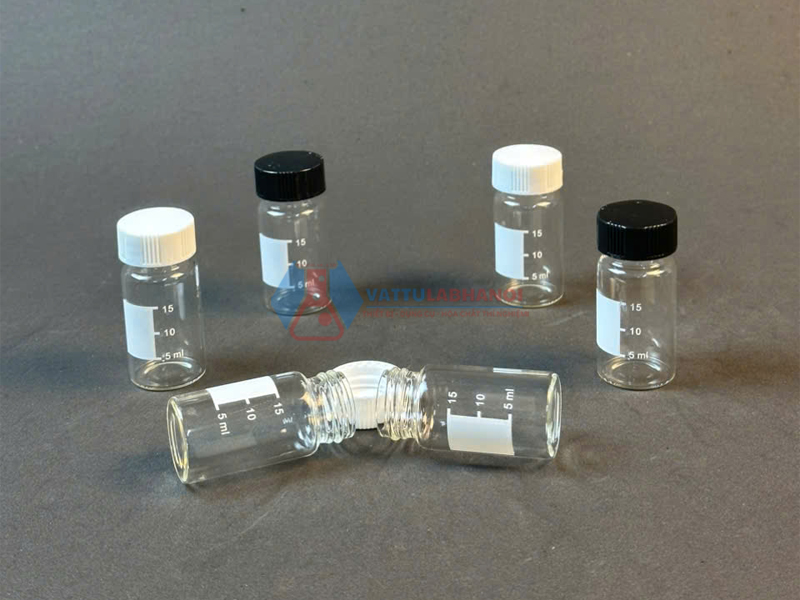 Lọ thủy tinh trắng (Lọ Vial trắng) lưu mẫu, có chia vạch, có nắp vặn, Hãng Onelab