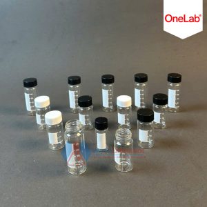 Lọ thủy tinh trắng (Lọ Vial trắng) lưu mẫu, có chia vạch, có nắp vặn, Hãng Onelab