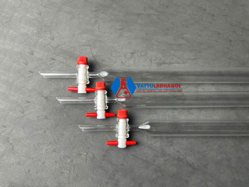 cột sắc ký thuỷ tinh cổ nhám khoá PTFE